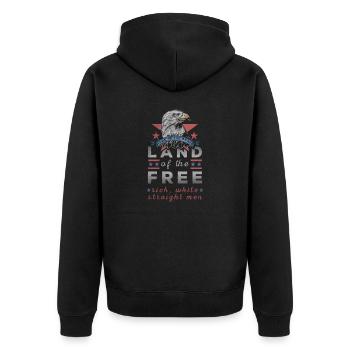 La terre des riches hommes blancs hétérosexuels libres - Veste à capuche bio Premium Unisexe - noir - Dos - Nico (187cm)