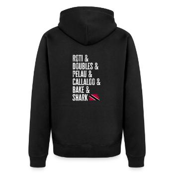 Trinidad und Tobago Flagge - Unisex Premium Bio Zip Hoodie - Schwarz - Hinten - Nico (187cm)