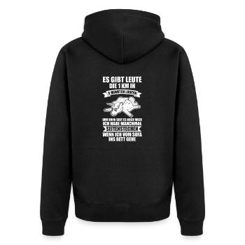 Einhorn Langschläfer Sportmuffel Morgenmuffel Lust - Unisex Premium Bio Zip Hoodie - Schwarz - Hinten - Nico (187cm)