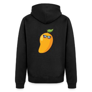 Mango Frucht Mango - Unisex Premium Bio Zip Hoodie - Schwarz - Hinten - Nico (187cm)