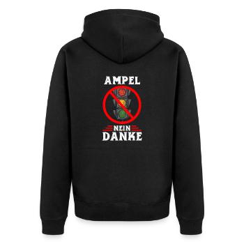 Ampel #Rücktritt der Regierung - Unisex Premium Bio Zip Hoodie - Schwarz - Hinten - Nico (187cm)