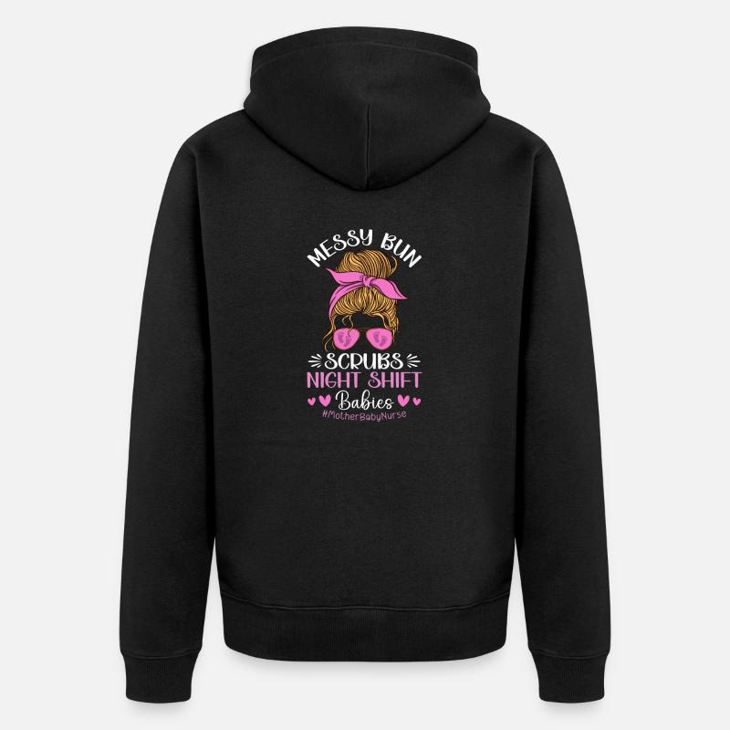 Krankenschwester Baby Entbindungsschwester - Unisex Premium Bio Zip Hoodie - Schwarz
