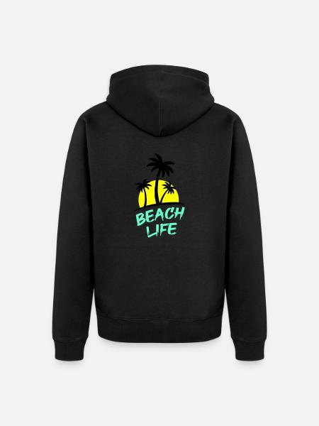 beach life - Unisex Premium Bio Zip Hoodie - Schwarz