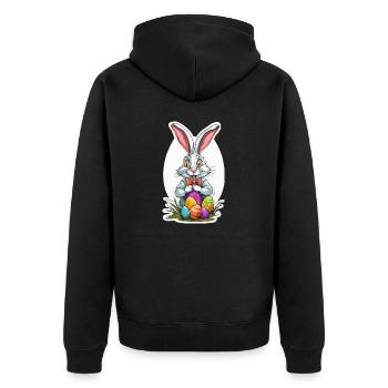 Easter Bunny / Easter / Eggs / Holidays / Easter - Unisex Premium Organic Zip Hoodie - black - Back - Nico (187cm)