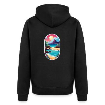 plage vacances soleil mer - Veste à capuche bio Premium Unisexe - noir - Dos - Nico (187cm)