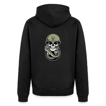serpent squelette et tatouage - Veste à capuche bio Premium Unisexe - noir - Dos - Nico (187cm)