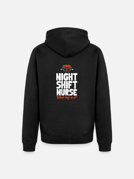 Night Shift Nurse - Unisex Premium Organic Zip Hoodie - black