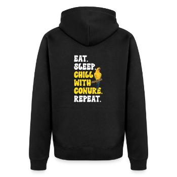 Parakeet, Parrot, Parakeet, Bird - Unisex Premium Organic Zip Hoodie - black - Back - Nico (187cm)