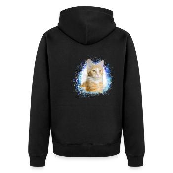 maincoon, chat, graffiti, peinture, chat Maine Coon, - Veste à capuche bio Premium Unisexe - noir - Dos - Nico (187cm)