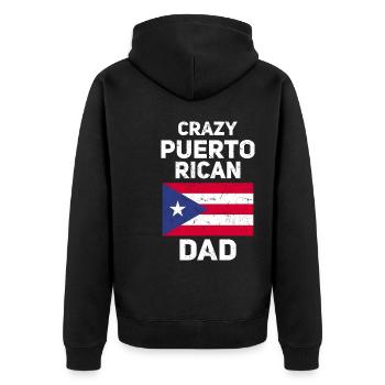 Puerto Rico | Puerto Ricaner Flagge Geschenkideen - Unisex Premium Bio Zip Hoodie - Schwarz - Hinten - Nico (187cm)
