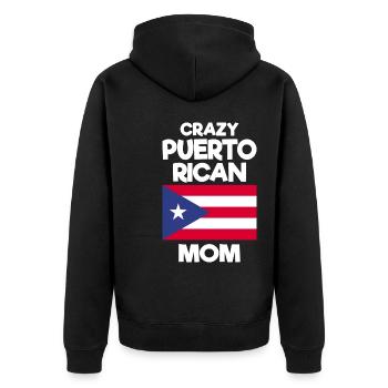 Puerto Rico | Puerto Ricaner Flagge Geschenkideen - Unisex Premium Bio Zip Hoodie - Schwarz - Hinten - Nico (187cm)