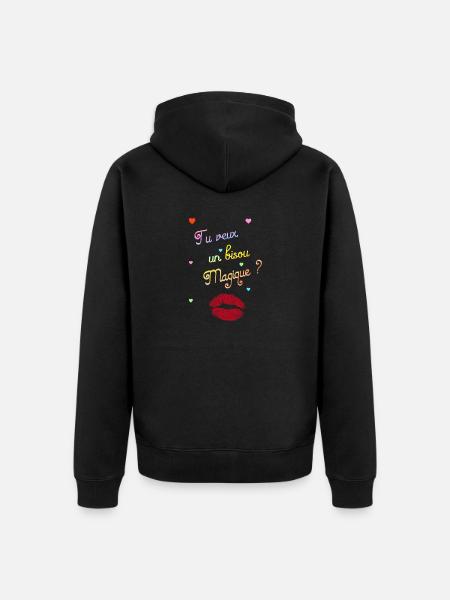 bisou magique - Veste à capuche bio Premium Unisexe - noir
