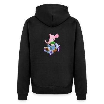 Éléphant dans une voiture de collection - Veste à capuche bio Premium Unisexe - noir - Dos - Nico (187cm)