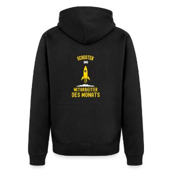 Schuster Mitarbeiter des Monats Schusterei Kollege - Unisex Premium Bio Zip Hoodie - Schwarz - Hinten - Nico (187cm)