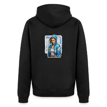 Cool Girl - Unisex Premium Bio Zip Hoodie - Schwarz - Hinten - Nico (187cm)