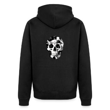 Catskull - Unisex Premium Bio Zip Hoodie - Schwarz - Hinten - Nico (187cm)