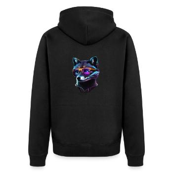 cooler Rev - Unisex Premium Bio Zip Hoodie - Schwarz - Hinten - Nico (187cm)