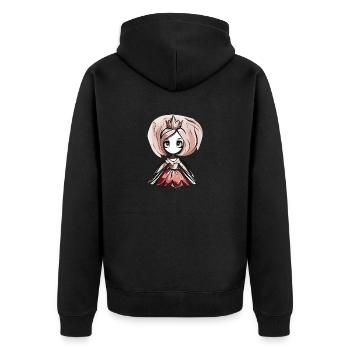 kleine prinzessin - Unisex Premium Bio Zip Hoodie - Schwarz - Hinten - Nico (187cm)