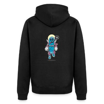 der letzte Skateboard Trick - Unisex Premium Bio Zip Hoodie - Schwarz - Hinten - Nico (187cm)