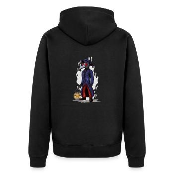 Plague Doctor Pest Arzt Pest Doktor Pestarzt - Unisex Premium Organic Zip Hoodie - black - Back - Nico (187cm)