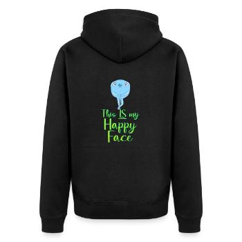 Cartoon Gesicht Comic Cartoon Humor Lächeln - Unisex Premium Bio Zip Hoodie - Schwarz - Hinten - Nico (187cm)