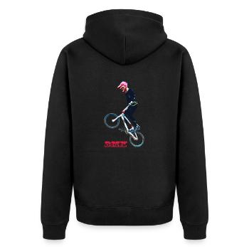 bmx - Unisex Premium Organic Zip Hoodie - black - Back - Nico (187cm)