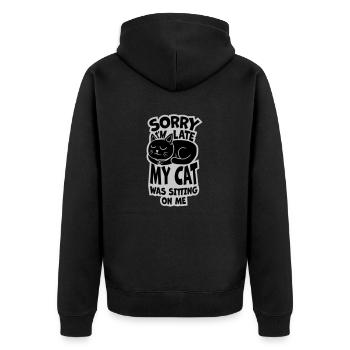 désolé chat était assis - Veste à capuche bio Premium Unisexe - noir - Dos - Nico (187cm)
