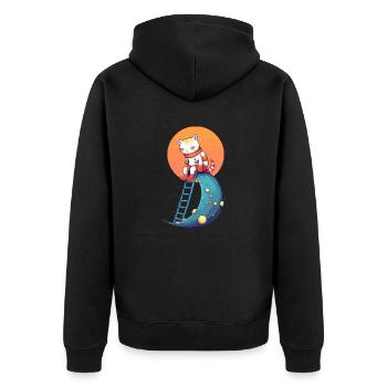 Ikk le chat sur la lune - Veste à capuche bio Premium Unisexe - noir - Dos - Nico (187cm)