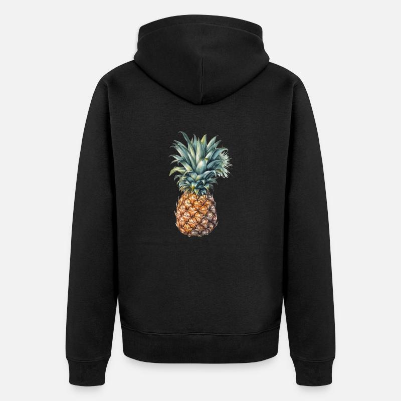 Ananas - Unisex Premium Bio Zip Hoodie - Schwarz