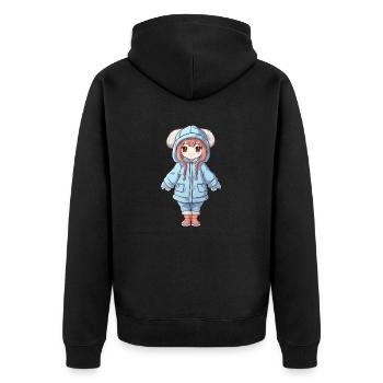 Magical Happiness - The Cute Anime Girl - Veste à capuche bio Premium Unisexe - noir - Dos - Nico (187cm)