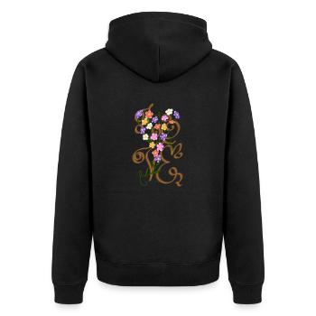love fleurs en coeur - Veste à capuche bio Premium Unisexe - noir - Dos - Nico (187cm)