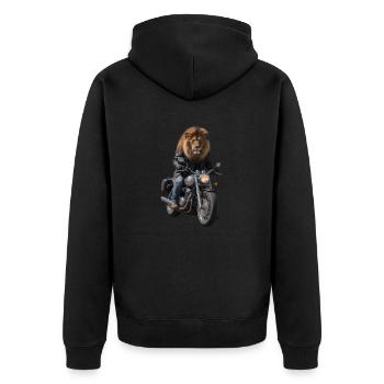 Lion motard - Veste à capuche bio Premium Unisexe - noir - Dos - Nico (187cm)
