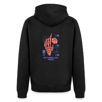 Lune captivée - Veste à capuche bio Premium Unisexe - noir - Dos - Nico (187cm)