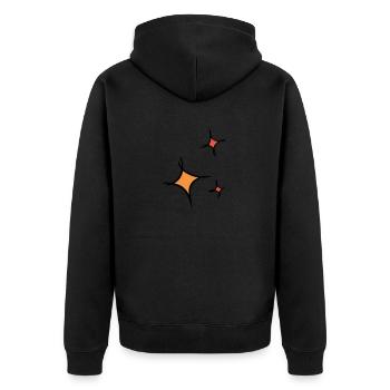 Sternchen. Drei bunte Sterne, hand gezeichnet. - Unisex Premium Bio Zip Hoodie - Schwarz - Hinten - Nico (187cm)