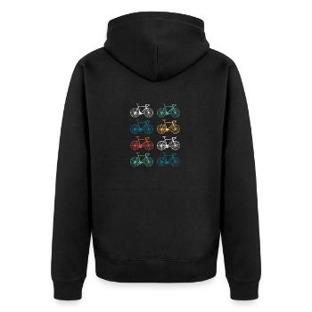 Road bike retro bike - Unisex Premium Organic Zip Hoodie - black - Back - Nico (187cm)