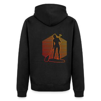 Standup Paddling Men's Women's Standup Paddleboard - Unisex Premium Organic Zip Hoodie - black - Back - Nico (187cm)