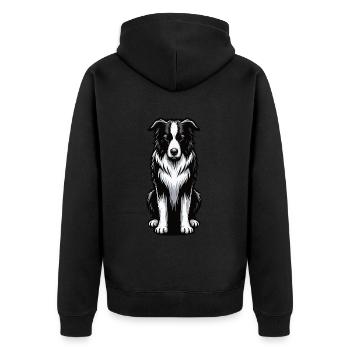 Border Collie Chien de berger Border Collies Chien Collie - Veste à capuche bio Premium Unisexe - noir - Dos - Nico (187cm)