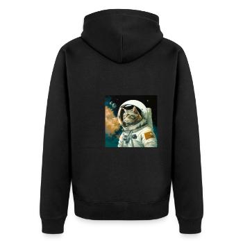 Chat spatial - Veste à capuche bio Premium Unisexe - noir - Dos - Nico (187cm)