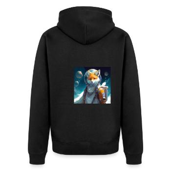 Renard de l’espace dans l’espace - Veste à capuche bio Premium Unisexe - noir - Dos - Nico (187cm)