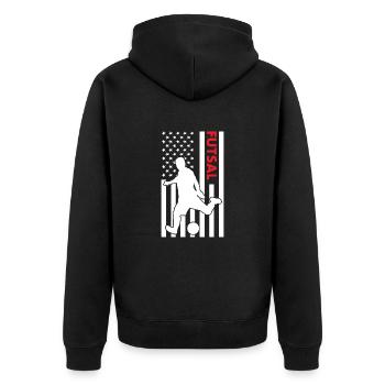 Sport Us Flag Futsal - Veste à capuche bio Premium Unisexe - noir - Dos - Nico (187cm)