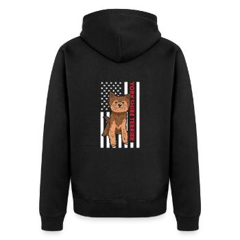 Yorkshire Terrier Us Flag - Veste à capuche bio Premium Unisexe - noir - Dos - Nico (187cm)