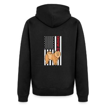 Drapeau Chow Chow Us - Veste à capuche bio Premium Unisexe - noir - Dos - Nico (187cm)