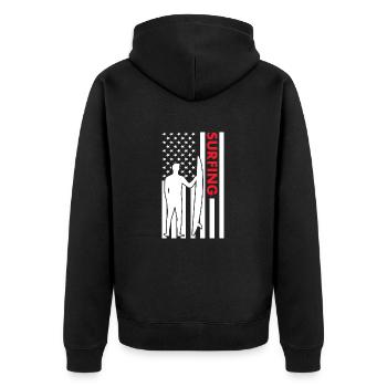 Sport Us Flag Surf - Veste à capuche bio Premium Unisexe - noir - Dos - Nico (187cm)