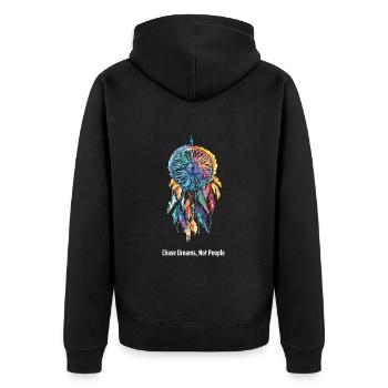 Chase Dreams, Not People Chemise de motivation - Veste à capuche bio Premium Unisexe - noir - Dos - Nico (187cm)