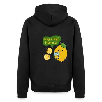 Limonade au jus de citron Gimme Vitamins Summer - Veste à capuche bio Premium Unisexe - noir - Dos - Nico (187cm)