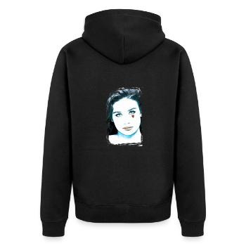 Woman, Green Eyes,Demi Moore, Heart, Face - Unisex Premium Organic Zip Hoodie - black - Back - Nico (187cm)
