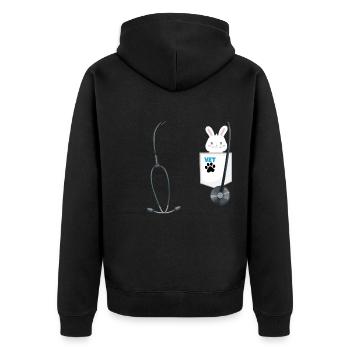 Future Veterinarian Costume School Career Day - Unisex Premium Bio Zip Hoodie - Schwarz - Hinten - Nico (187cm)