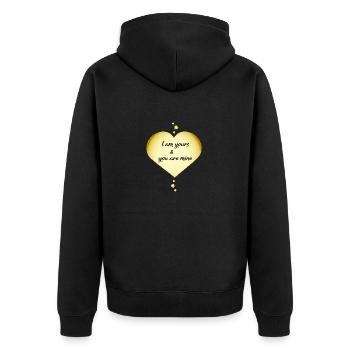 Couples amoureux Coeur d’amour - Veste à capuche bio Premium Unisexe - noir - Dos - Nico (187cm)