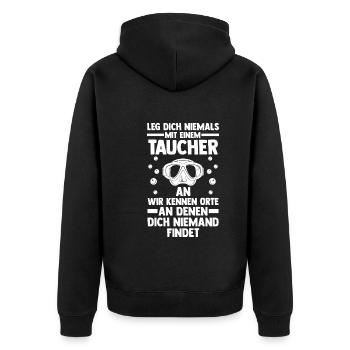 Schullehrerin Lehrerin - Unisex Premium Bio Zip Hoodie - Schwarz - Hinten - Nico (187cm)