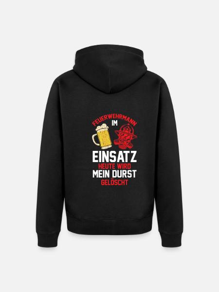 Feuerwehrmann Feuerwehr - Unisex Premium Bio Zip Hoodie - Schwarz